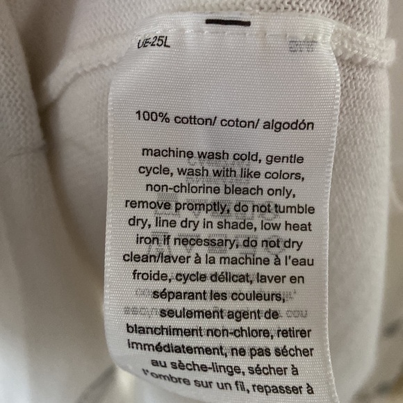 Tommy Hilfiger white V sweater with gray dots 100% cotton,size XL - Picture 6 of 6